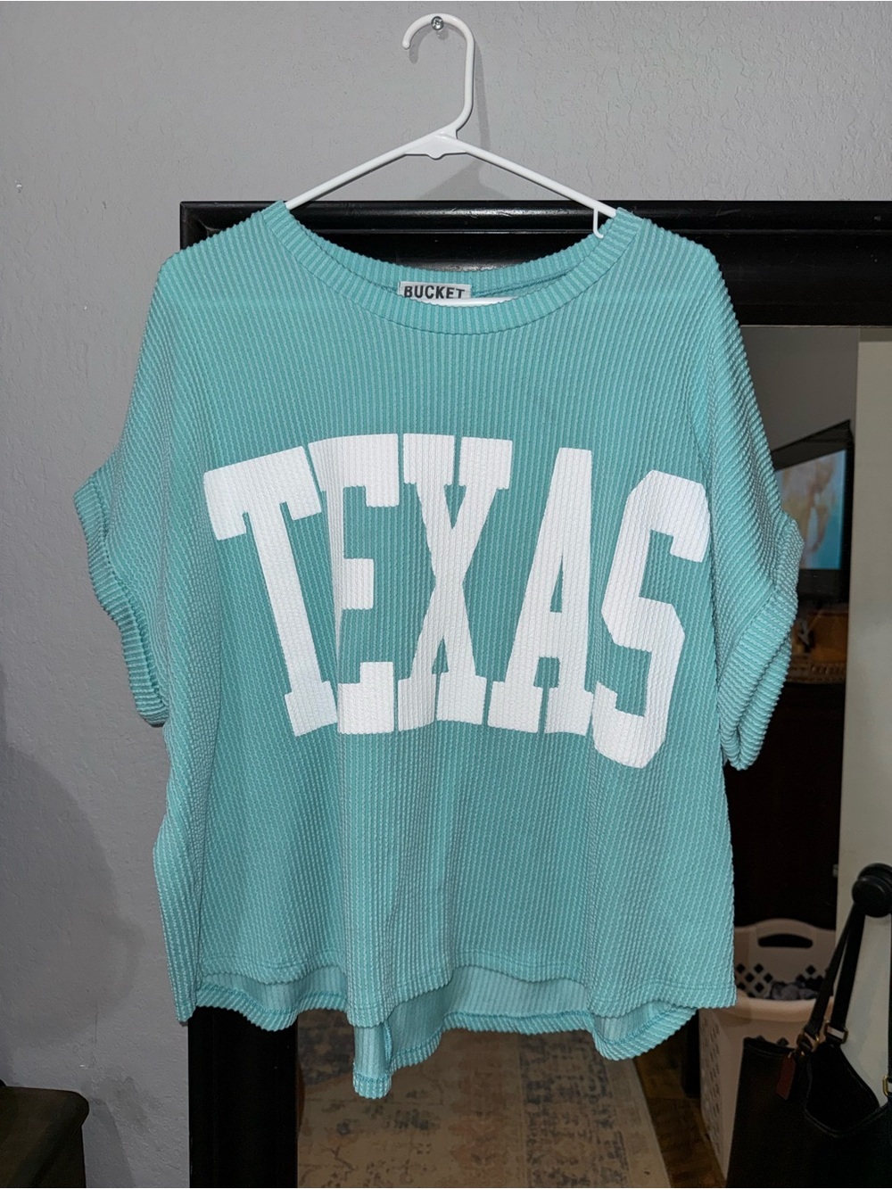 Women's Texas Waffle Knit Short Sleeve Top - Fredericksburg Boutique